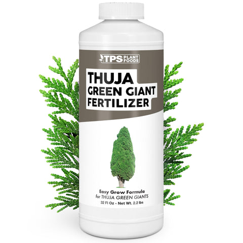 TPS Nutrients Thuja Green Giant Fertilizer bottle pour supports even growth and color