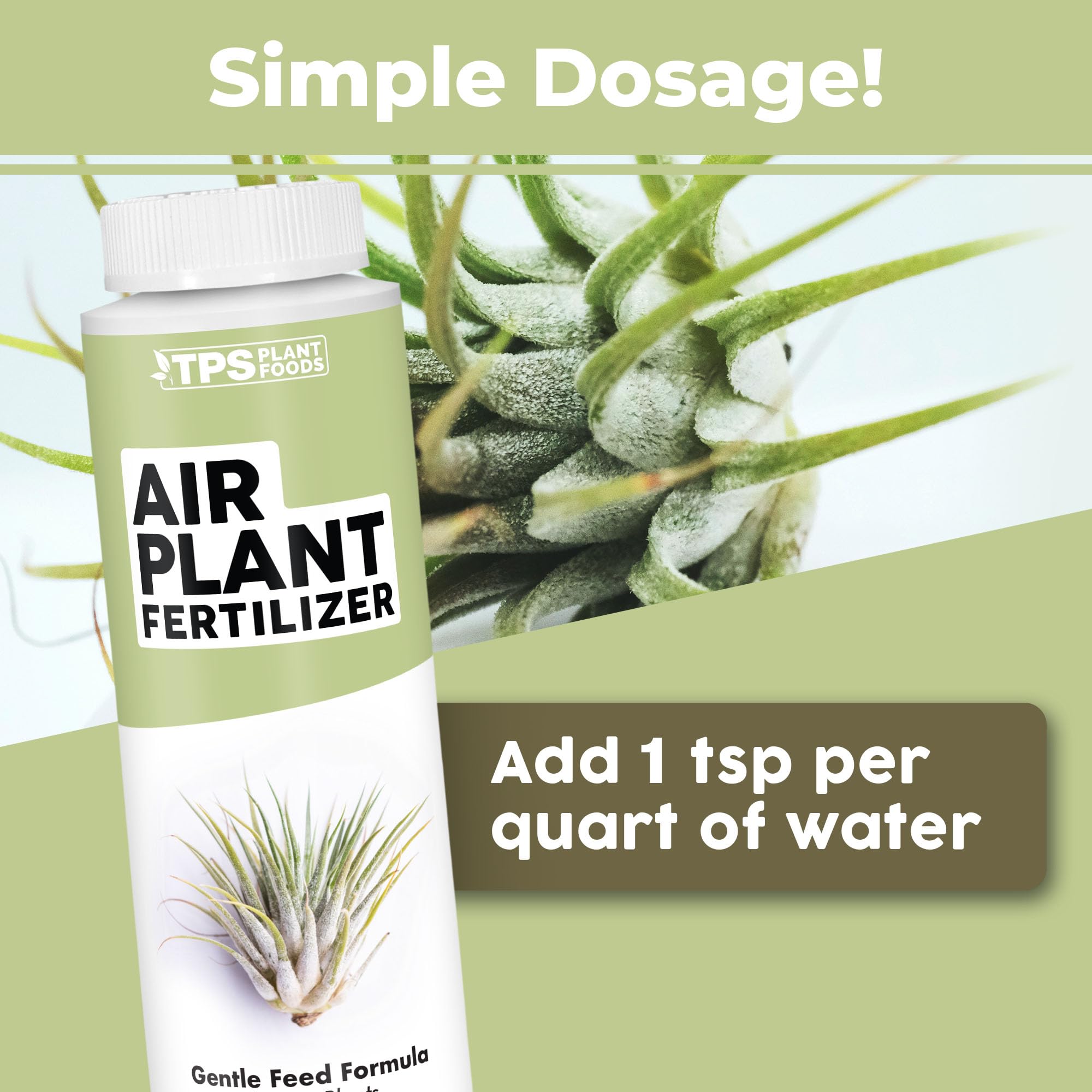 TPS NUTRIENTS liquid fertilizer bottle in terrarium supports balanced growth.