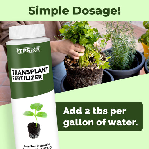 TPS NUTRIENTS Transplant Fertilizer promotes rapid root growth for new transplants
