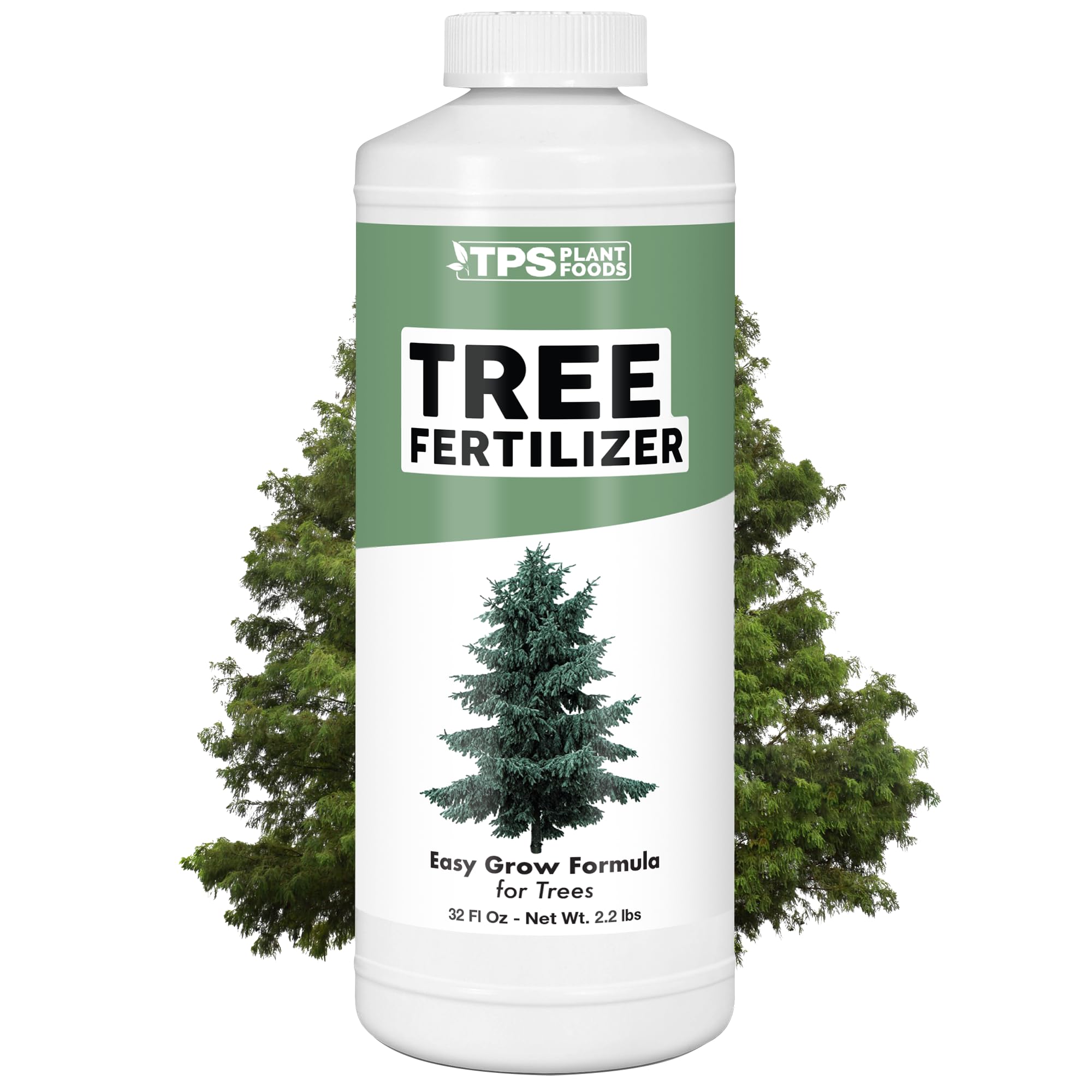 TPS NUTRIENTS tree fertilizer bottle pour supports thriving growth.