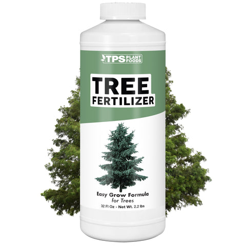 TPS NUTRIENTS tree fertilizer bottle pour supports thriving growth.