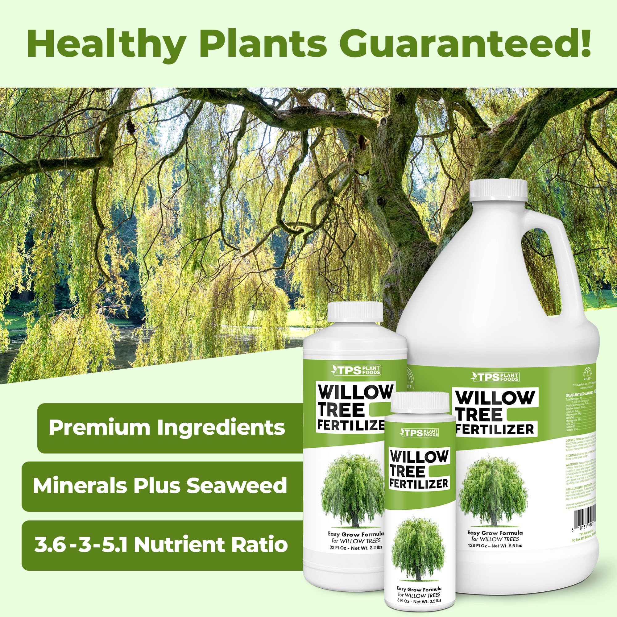 TPS NUTRIENTS Willow fertilizer liquid form boosts healthy foliar color and vigor.