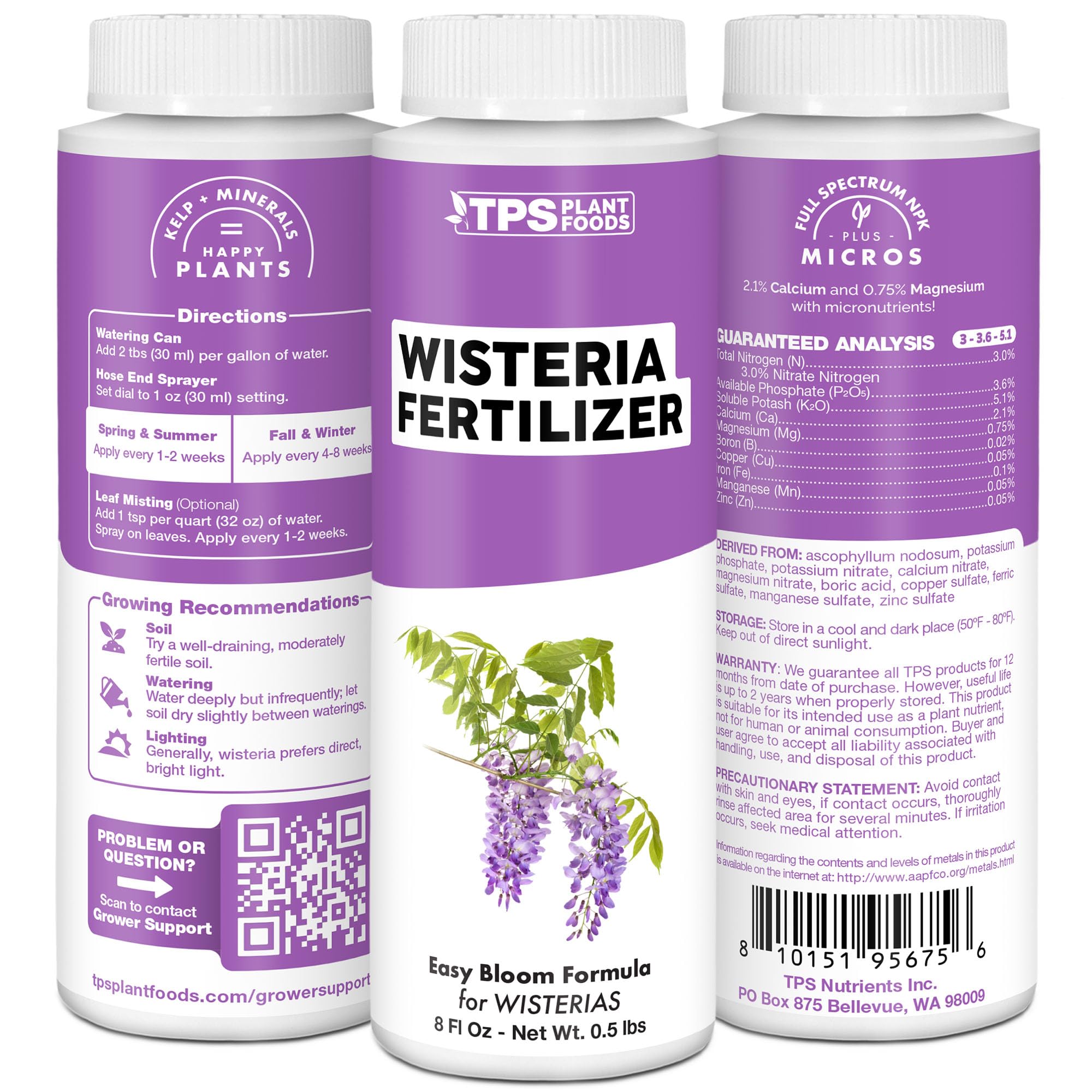 TPS NUTRIENTS Wisteria Fertilizer easy-application demonstrates simple watering can mixing