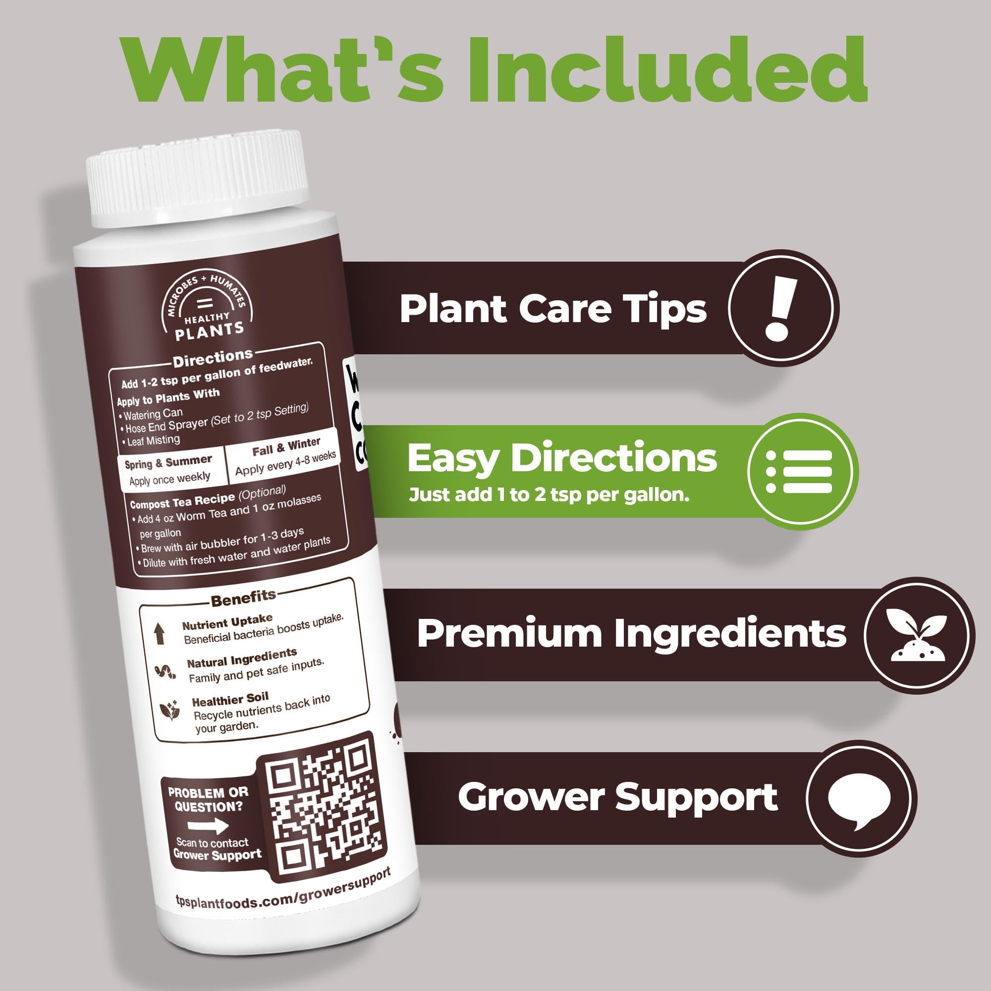 TPS NUTRIENTS Worm Casting Tea Concentrate compost activator label accelerates soil vitality
