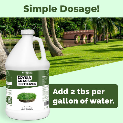 TPS NUTRIENTS Zoysia fertilizer applied on dense turf for thick, resilient grass.