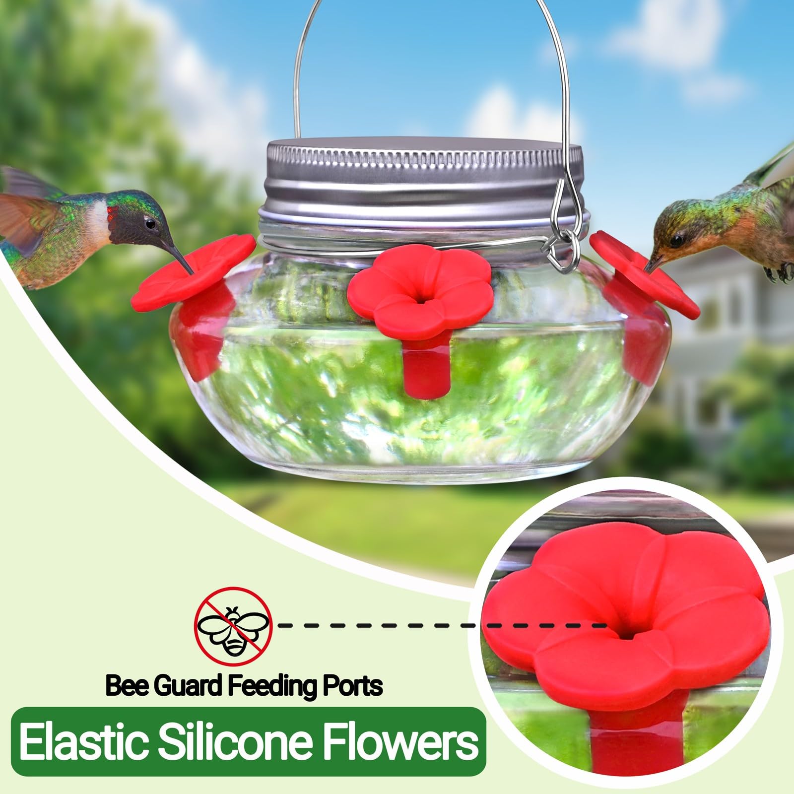 TPZAERK thickened glass offers outdoor durability and nectar monitoring