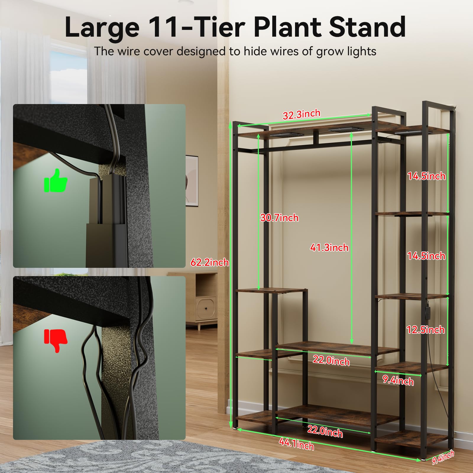 TQFLXUJO top bar frames for hanging plants to add vertical interest.