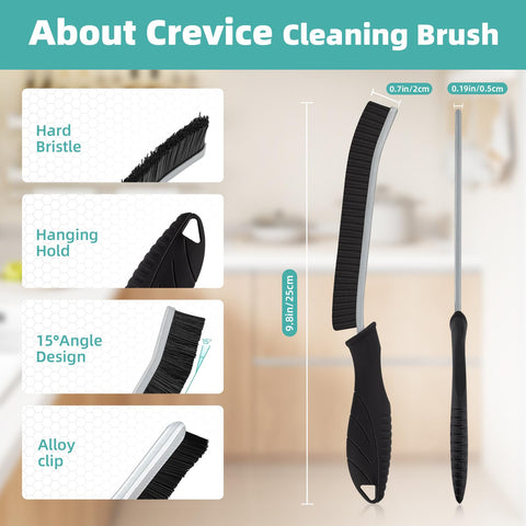 TQRR crevice cleaning tool reaches tight spaces for kitchen and bath tasks.