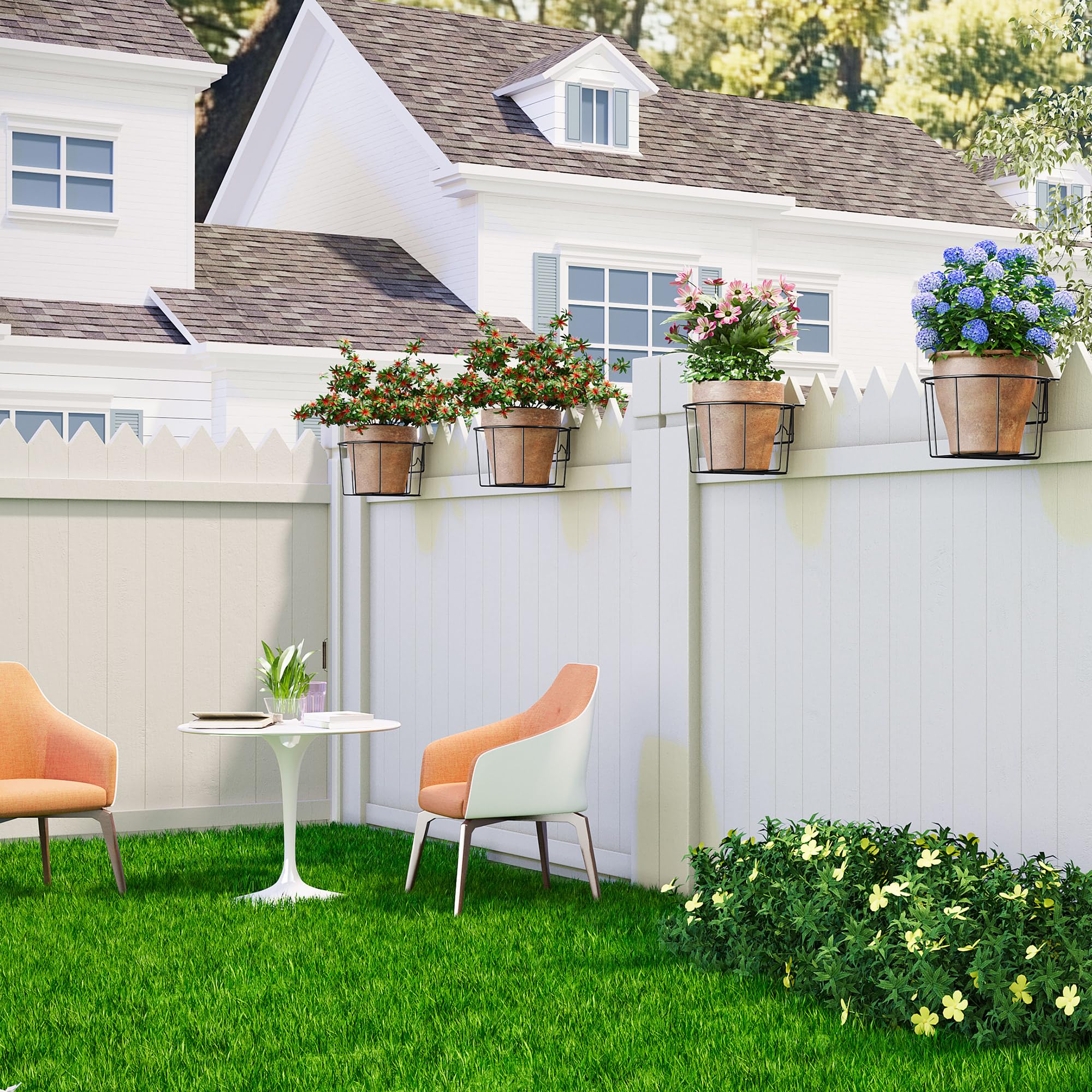 TQVAI 3-pack railing planters for coordinated balcony greenery