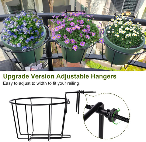 TQVAI orchid-friendly railing planter with 8.5-inch pot capacity