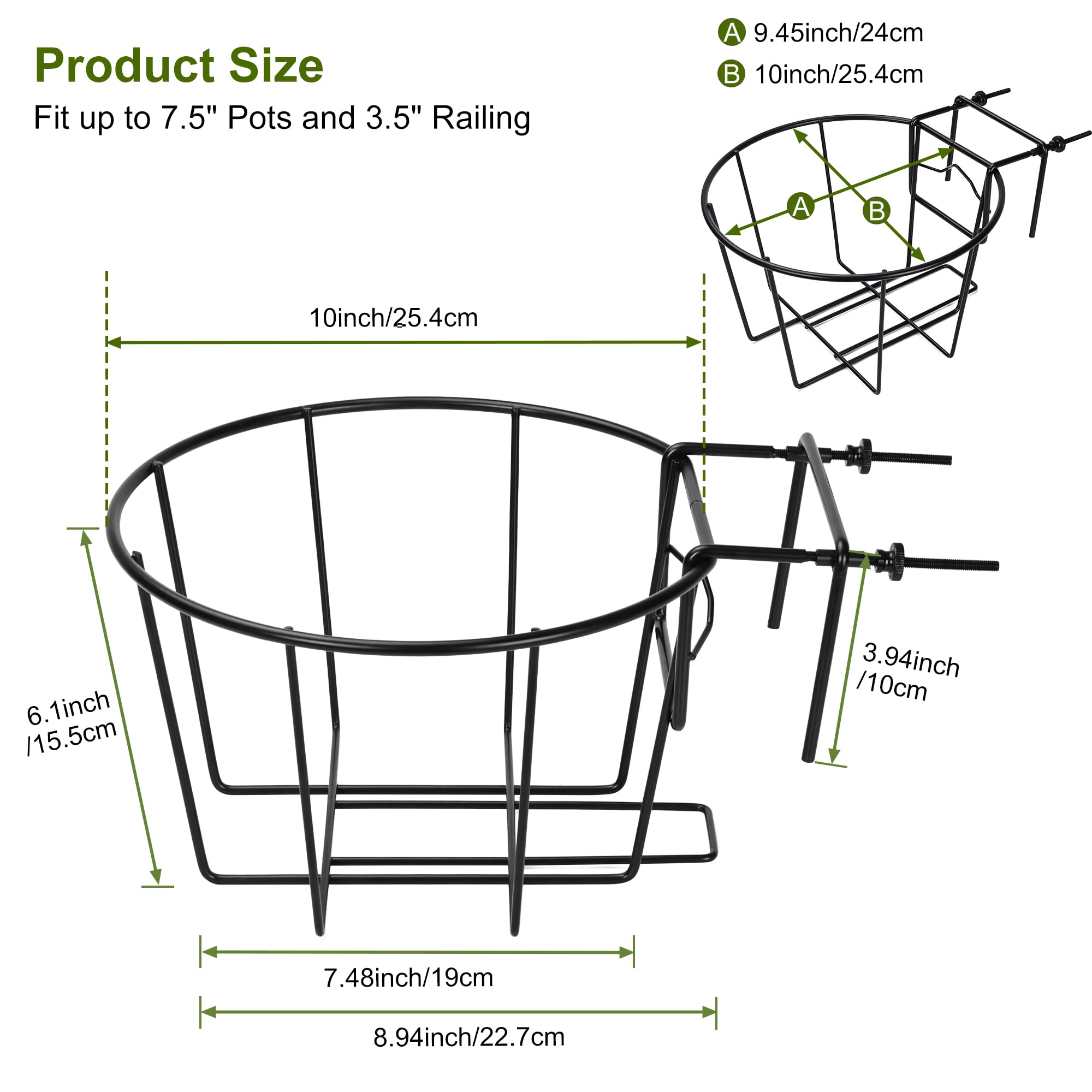 TQVAI railing planter on rail demonstrates easy hanging