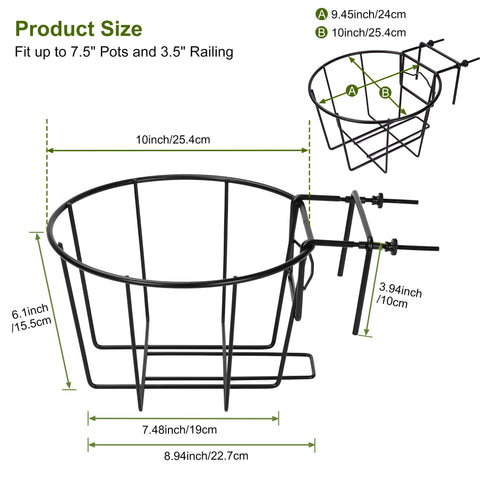 TQVAI railing planter on rail demonstrates easy hanging