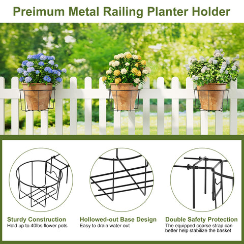 TQVAI railing planter used for multiple plants including orchids and daisies