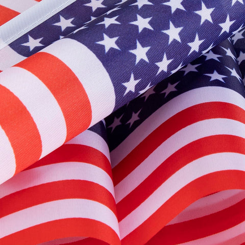 TRA durable polyester flags withstand outdoor use for patriotic events