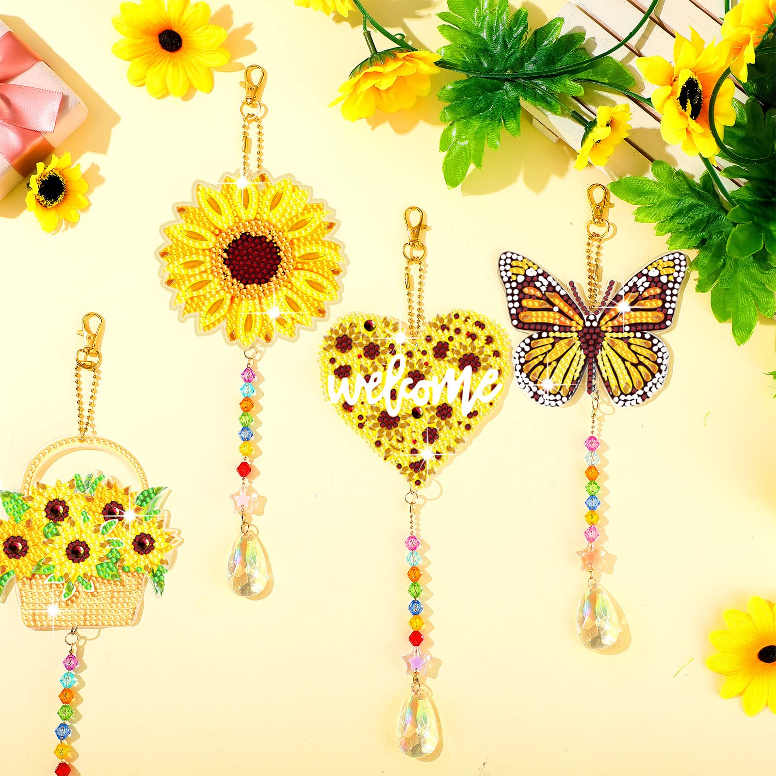 Tradder sunflower wind chime assembly, a satisfying DIY craft session.