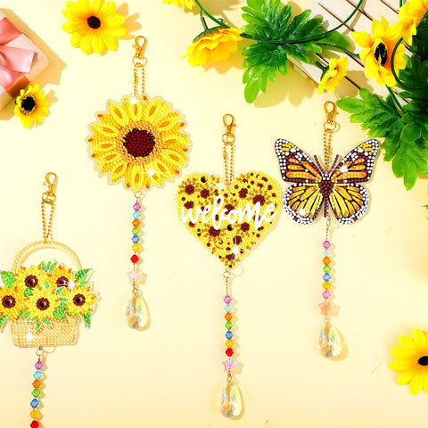 Tradder sunflower wind chime assembly, a satisfying DIY craft session.