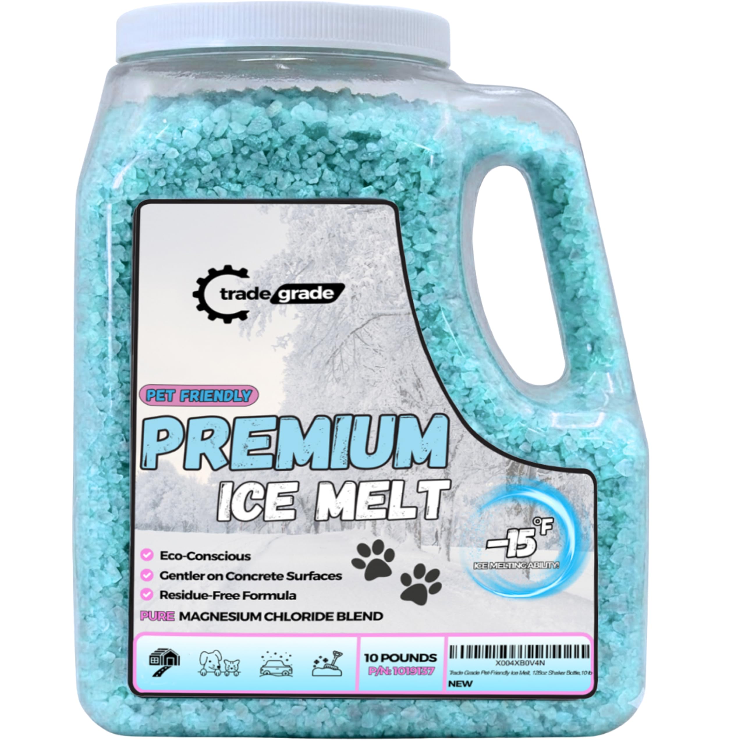 Trade Grade Pet-Friendly Ice Melt pellets ready to melt ice safely around walkways.
