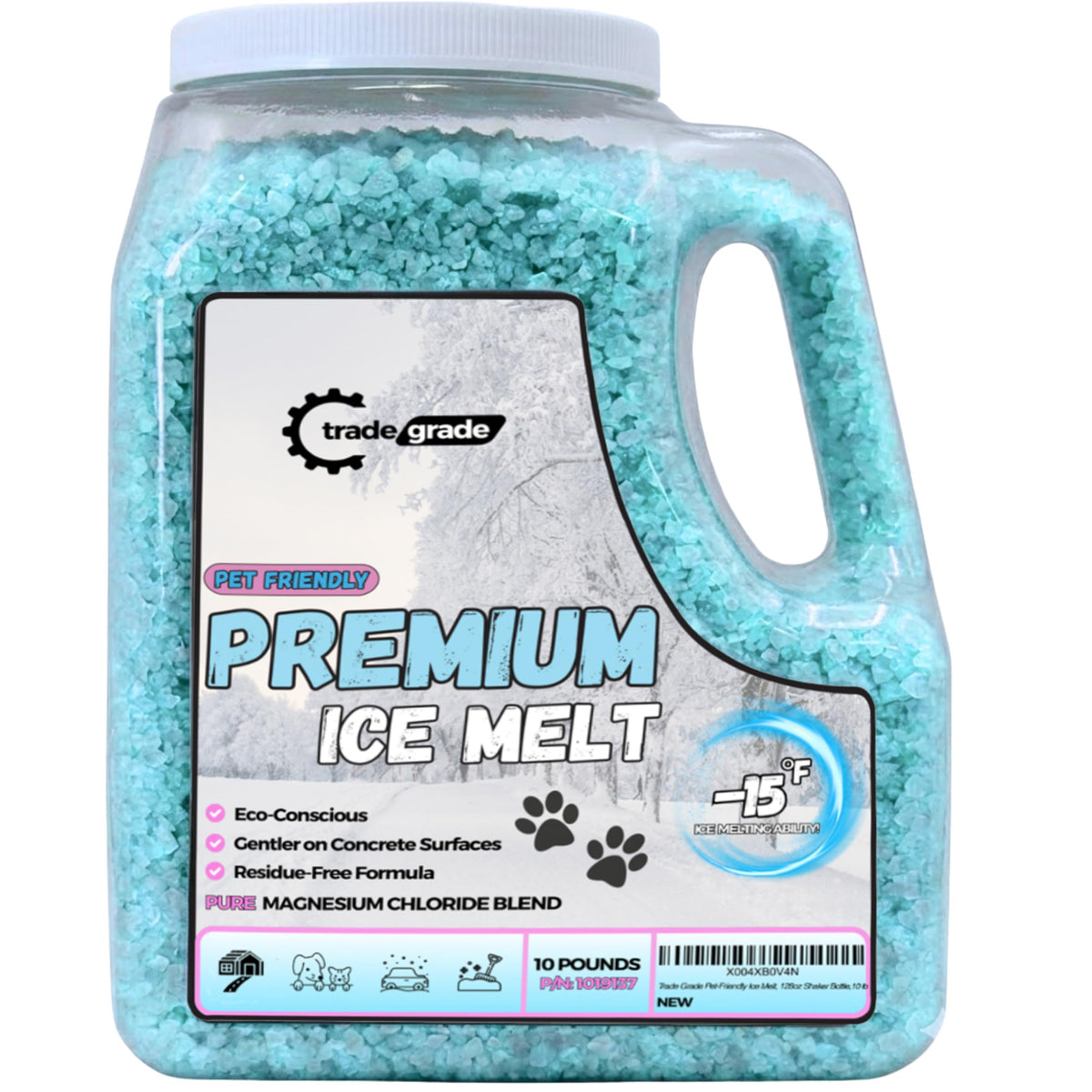 Trade Grade Pet-Friendly Ice Melt pellets ready to melt ice safely around walkways.