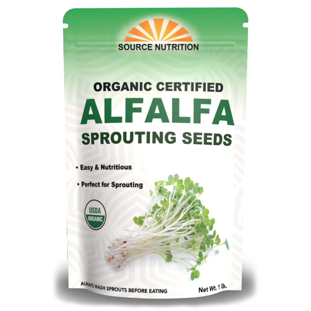 TradeKing alfalfa sprouting seeds in a seed bag, ideal for organic home sprouting