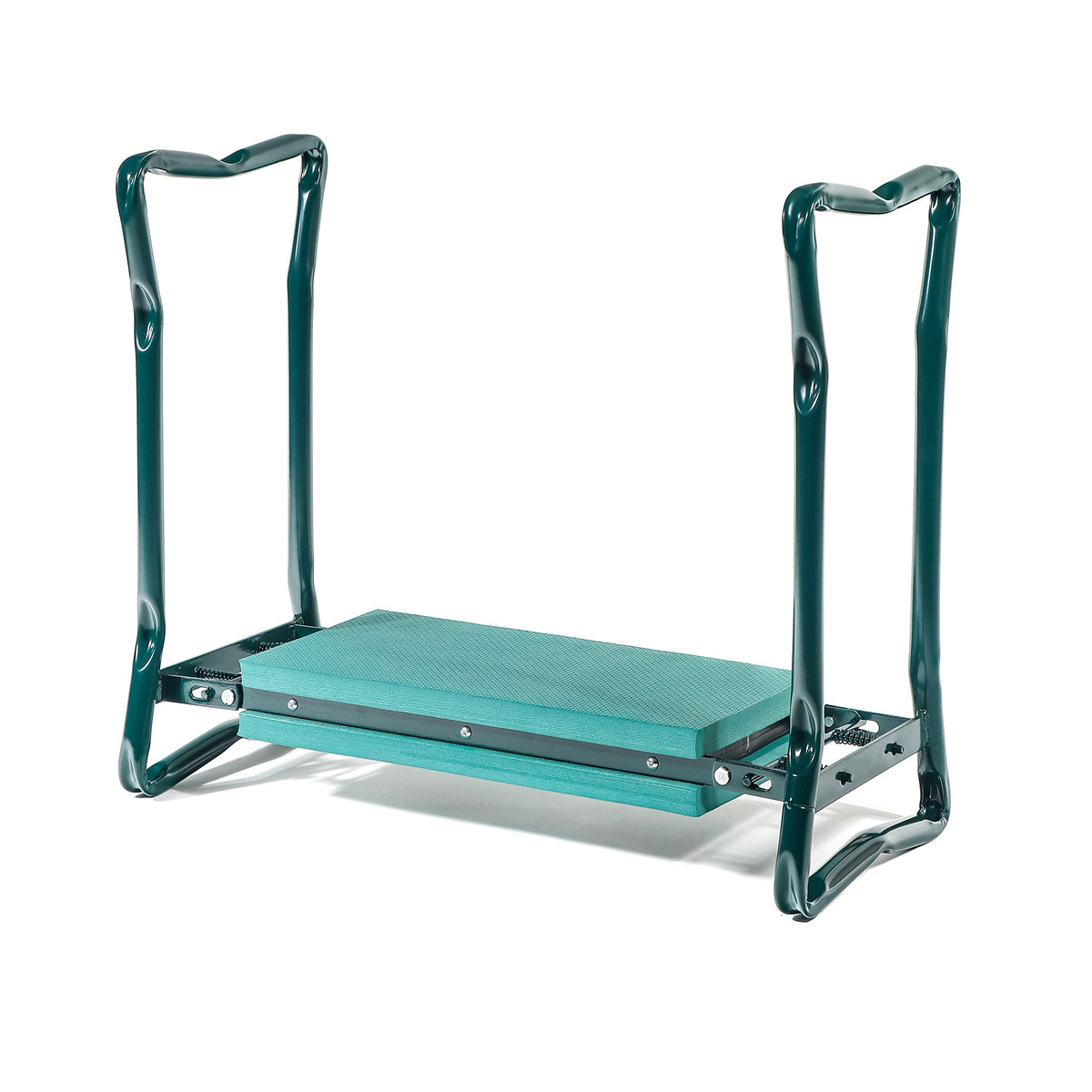 Trademark Innovations garden kneeler angled view shows dual-use design for kneeling and seating.