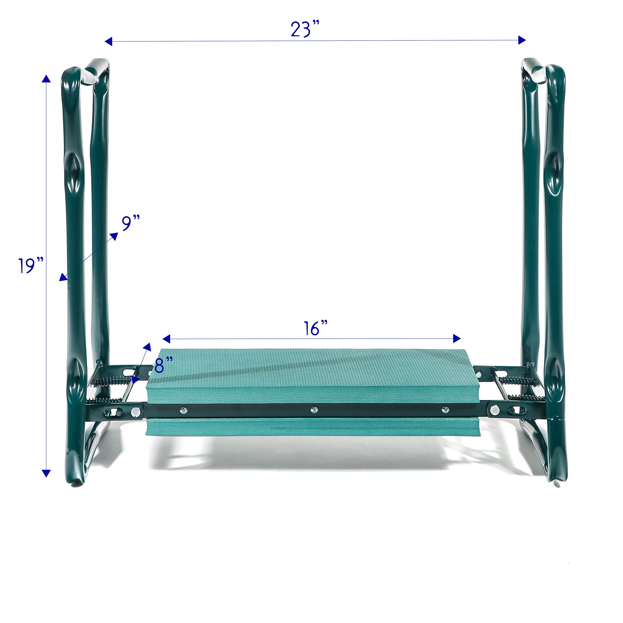 Trademark Innovations kneeler frame detail highlighting sturdy 0.86 inch steel tubing.