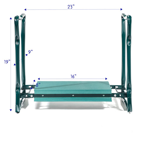 Trademark Innovations kneeler frame detail highlighting sturdy 0.86 inch steel tubing.