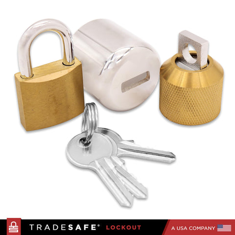 TRADESAFE outdoor faucet lock with chrome plated cover protects against weather and tampering.