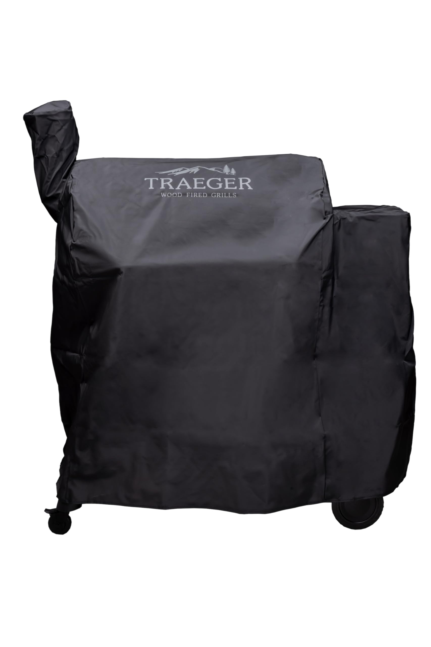 Traeger BAC504 full-length grill cover mounted on Pro 780 protecting from sun and rain.