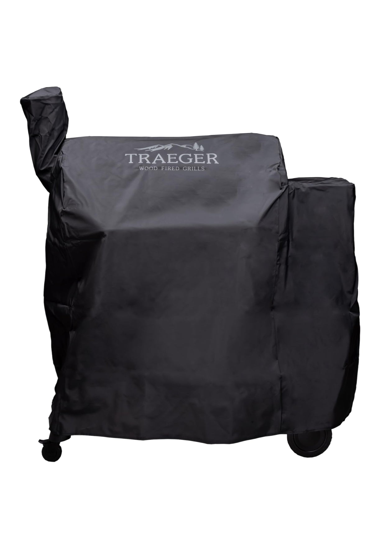 Traeger BAC504 full-length grill cover mounted on Pro 780 protecting from sun and rain.
