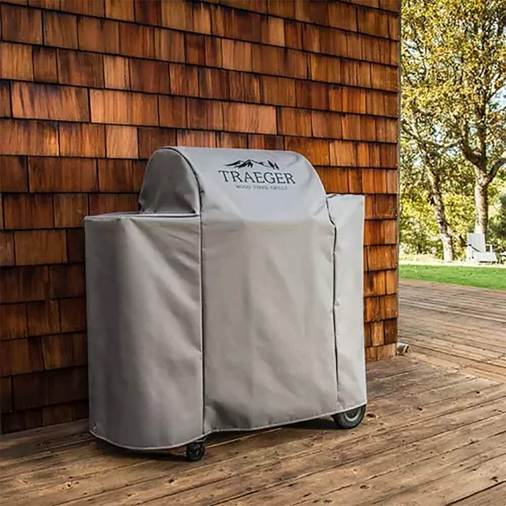 Close-up of Traeger BAC505 heavy-duty all-weather material for durable grill protection.