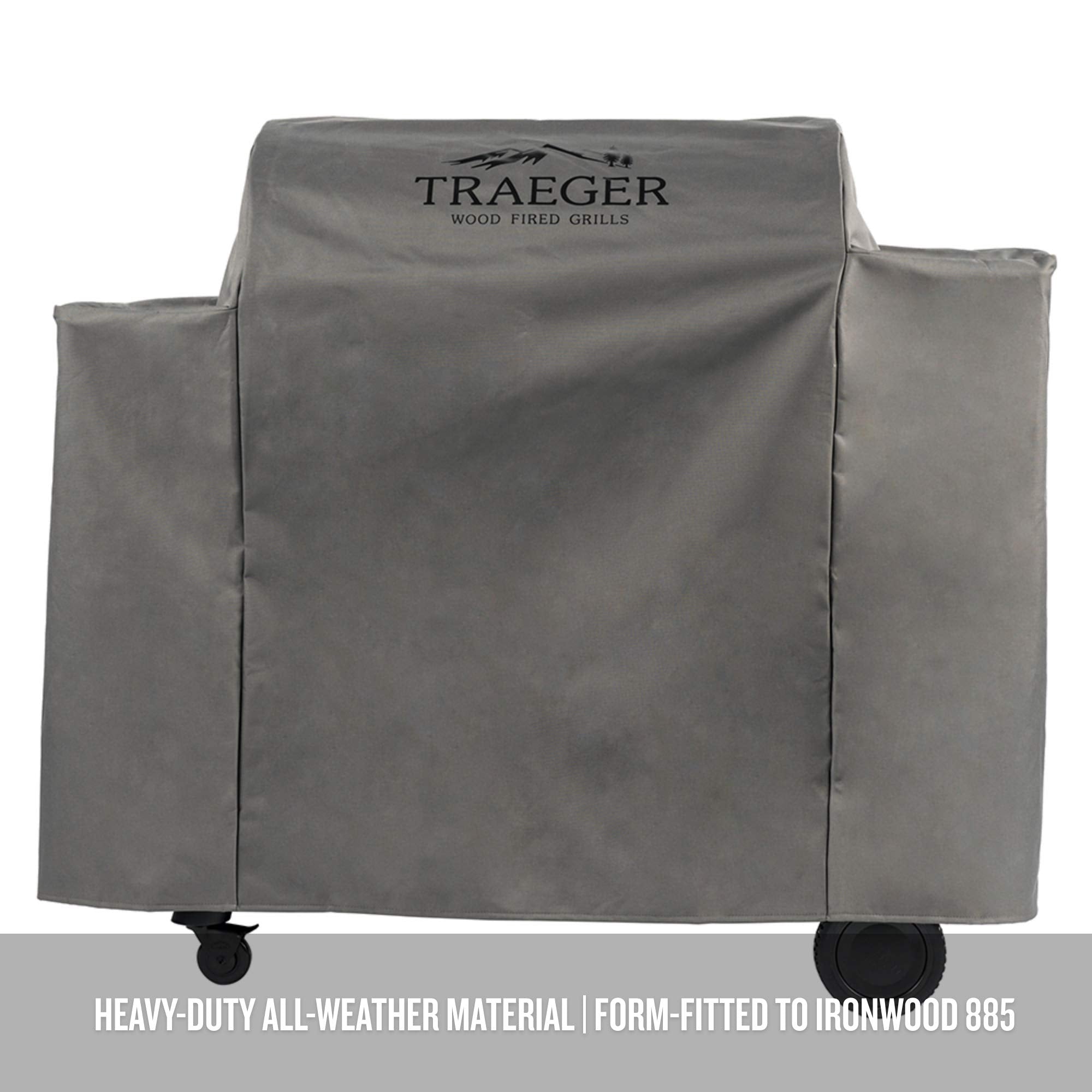 Traeger BAC513 water-resistant cover shields Ironwood 885 from the elements.