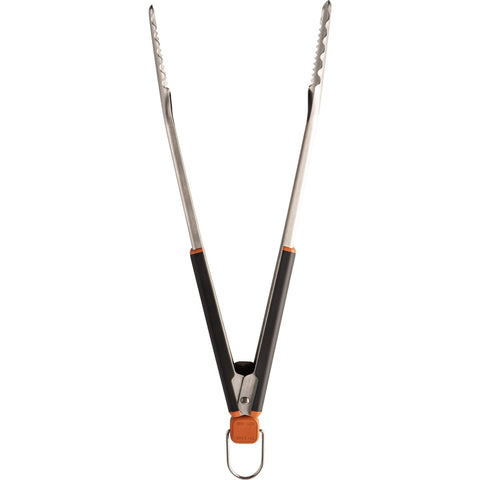 Traeger BAC790 locking mechanism tongs stay closed for compact storage.