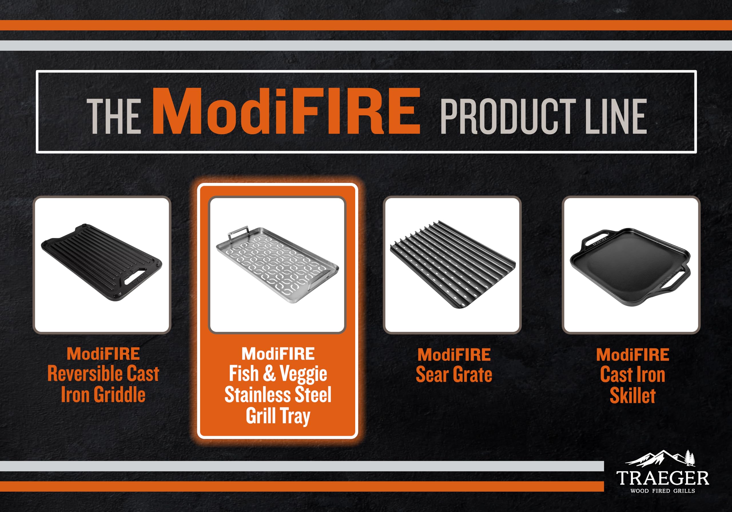 Traeger ModiFIRE grill tray for even vegetables cooking