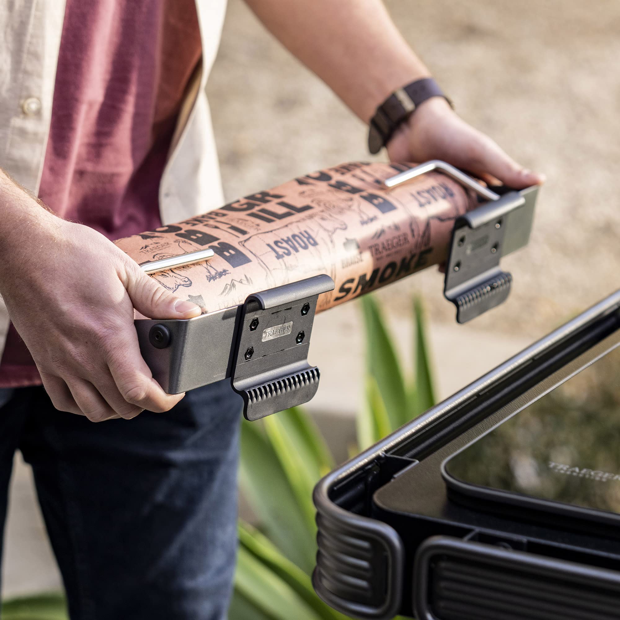 Traeger PAL Roll Rack rugged, outdoor-ready construction on a grill setup