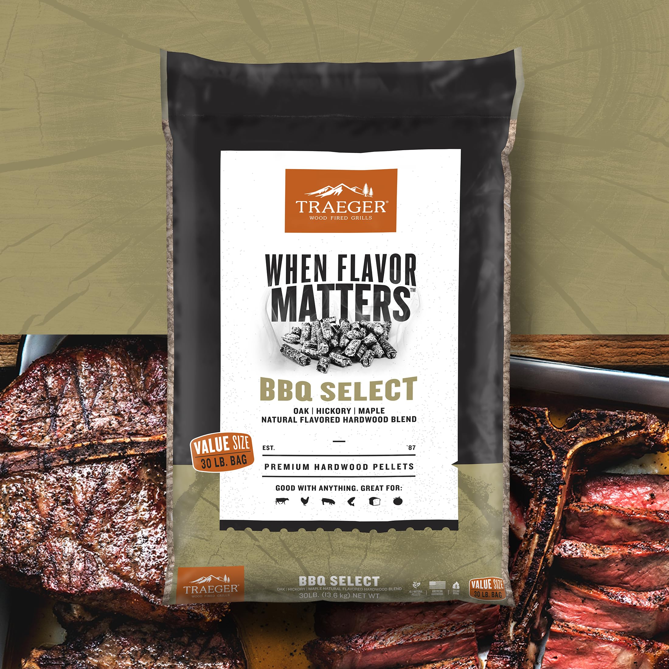 Traeger pellets deliver balanced burn and smoke for reliable cooking