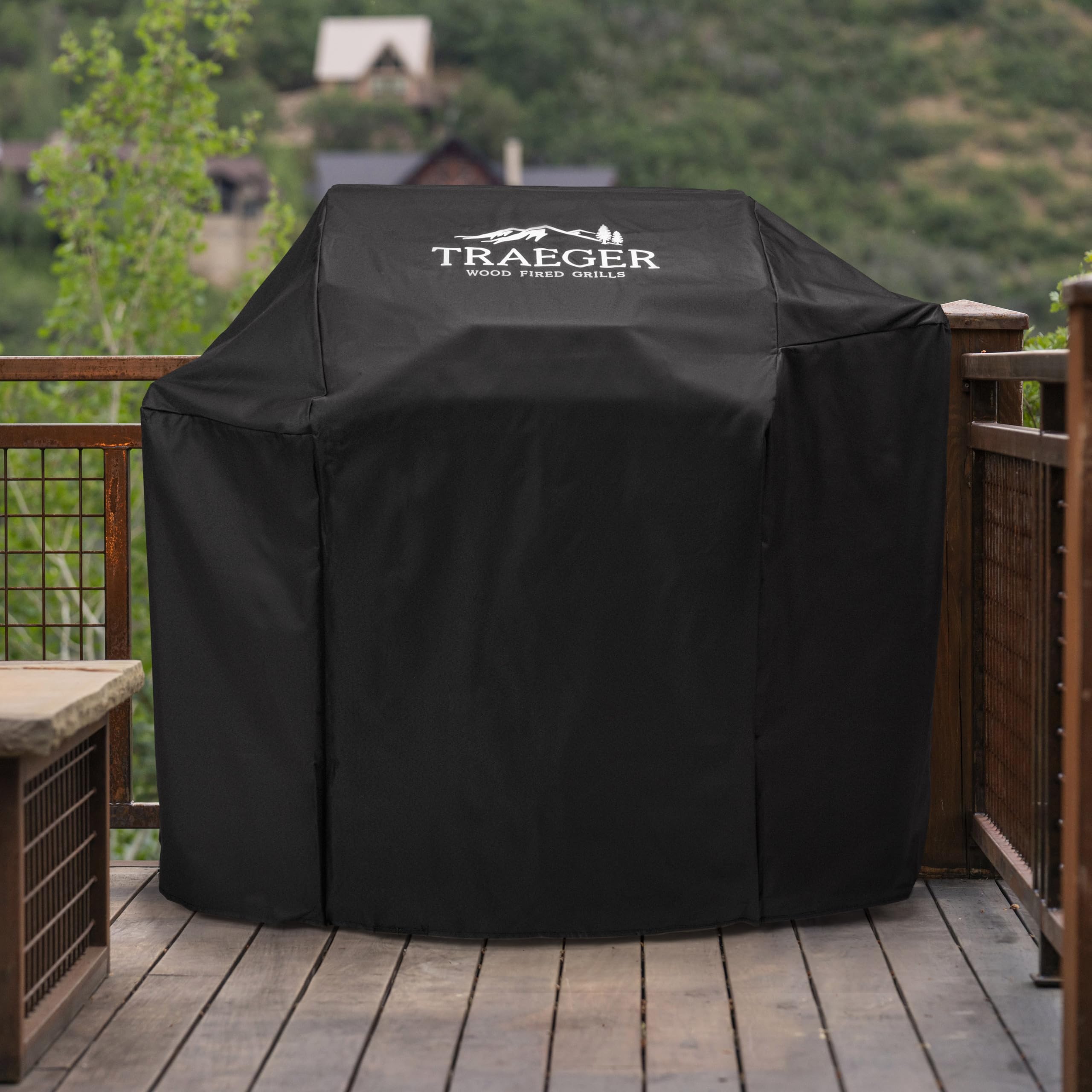 Traeger Silverton 620 cover on grill demonstrates snug fit for year-round protection