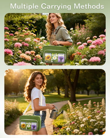 Trahzia heavy-duty polyester blocks dust and moisture for longer seed viability.