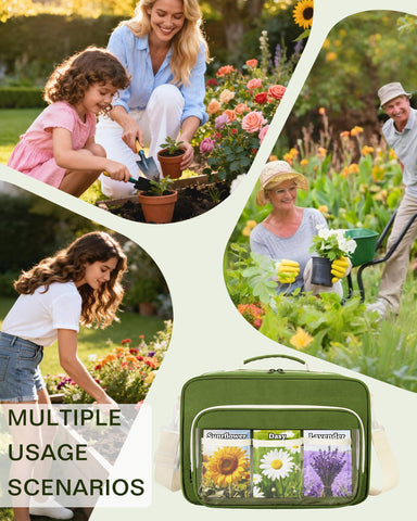Trahzia versatile binder holds photos, cards, and small garden accessories.