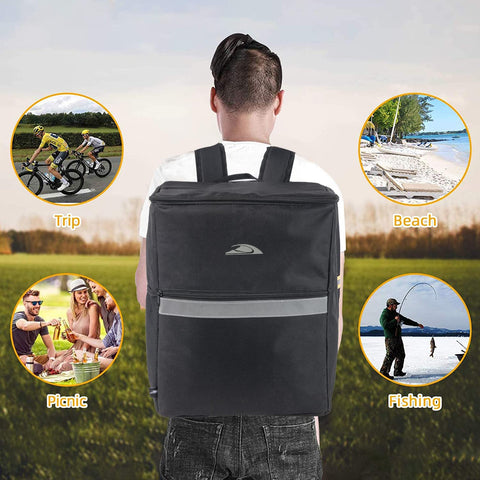 Trail maker backpack reflective stripes enhance visibility for safe deliveries