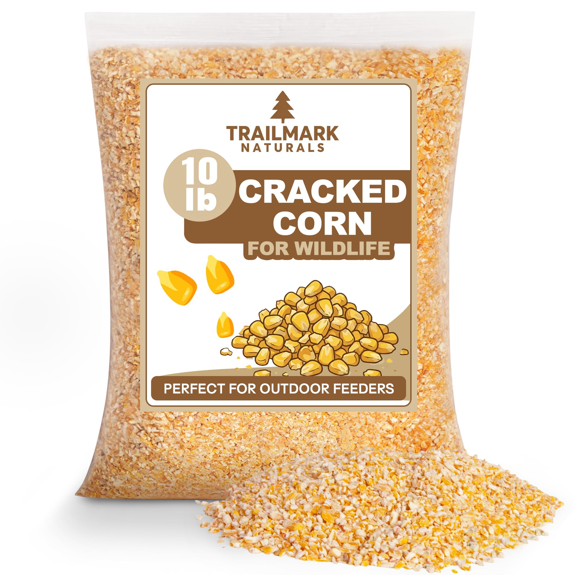 TRAILMARK Naturals cracked corn 10 lb bag for backyard birds.