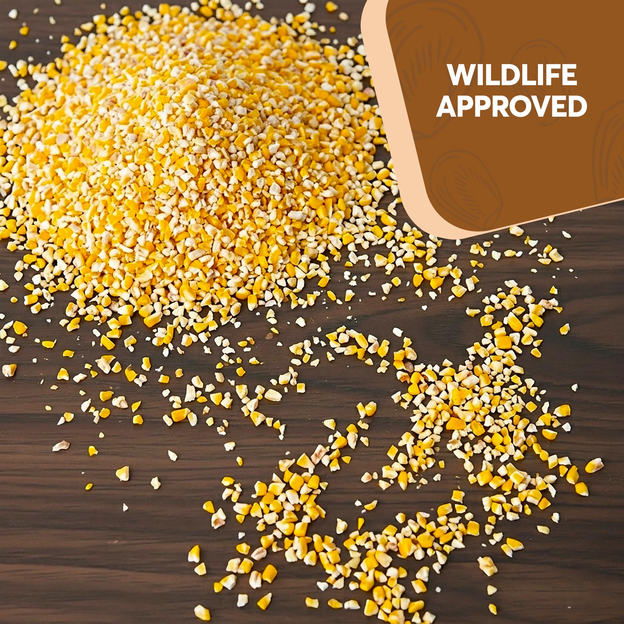 TRAILMARK Naturals cracked corn for turkey feeding in the yard.