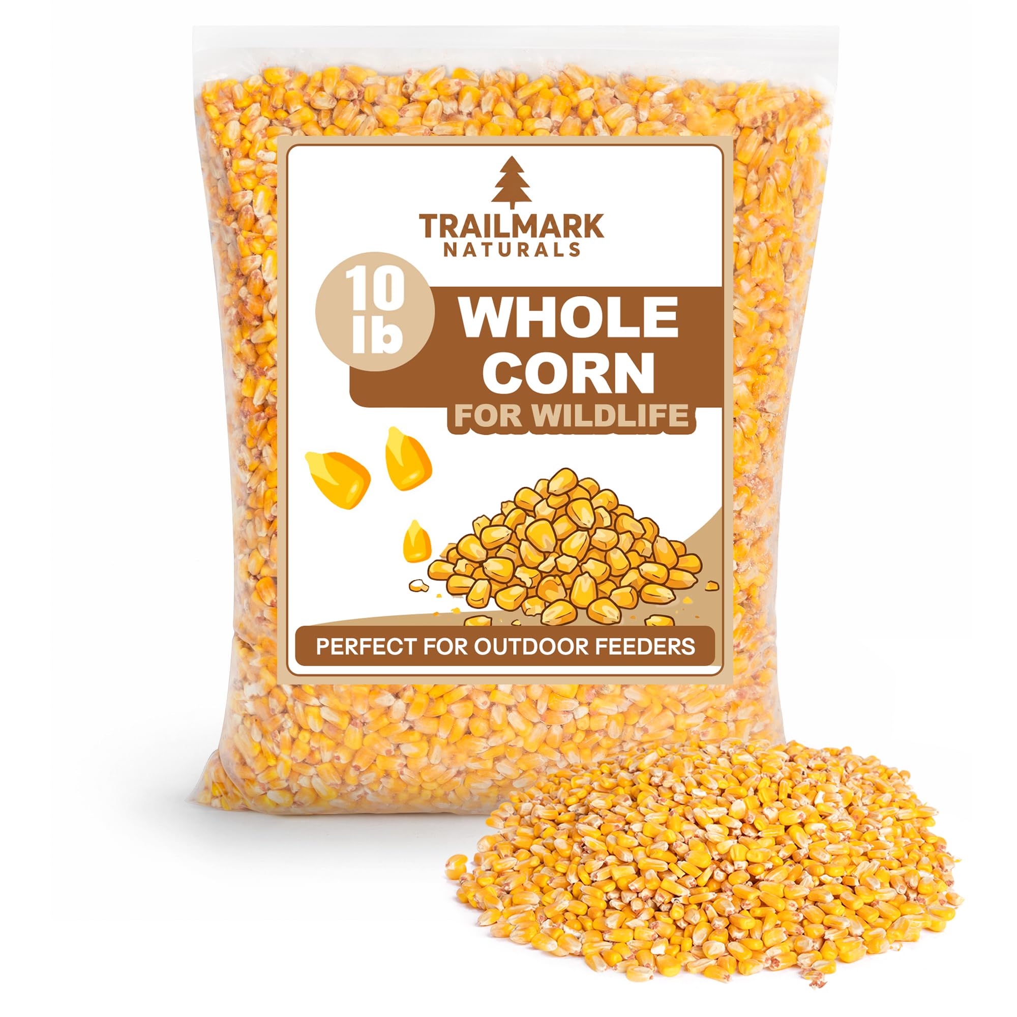 TRAILMARK Naturals whole corn 10lb bag for outdoor feeders energizes wild birds