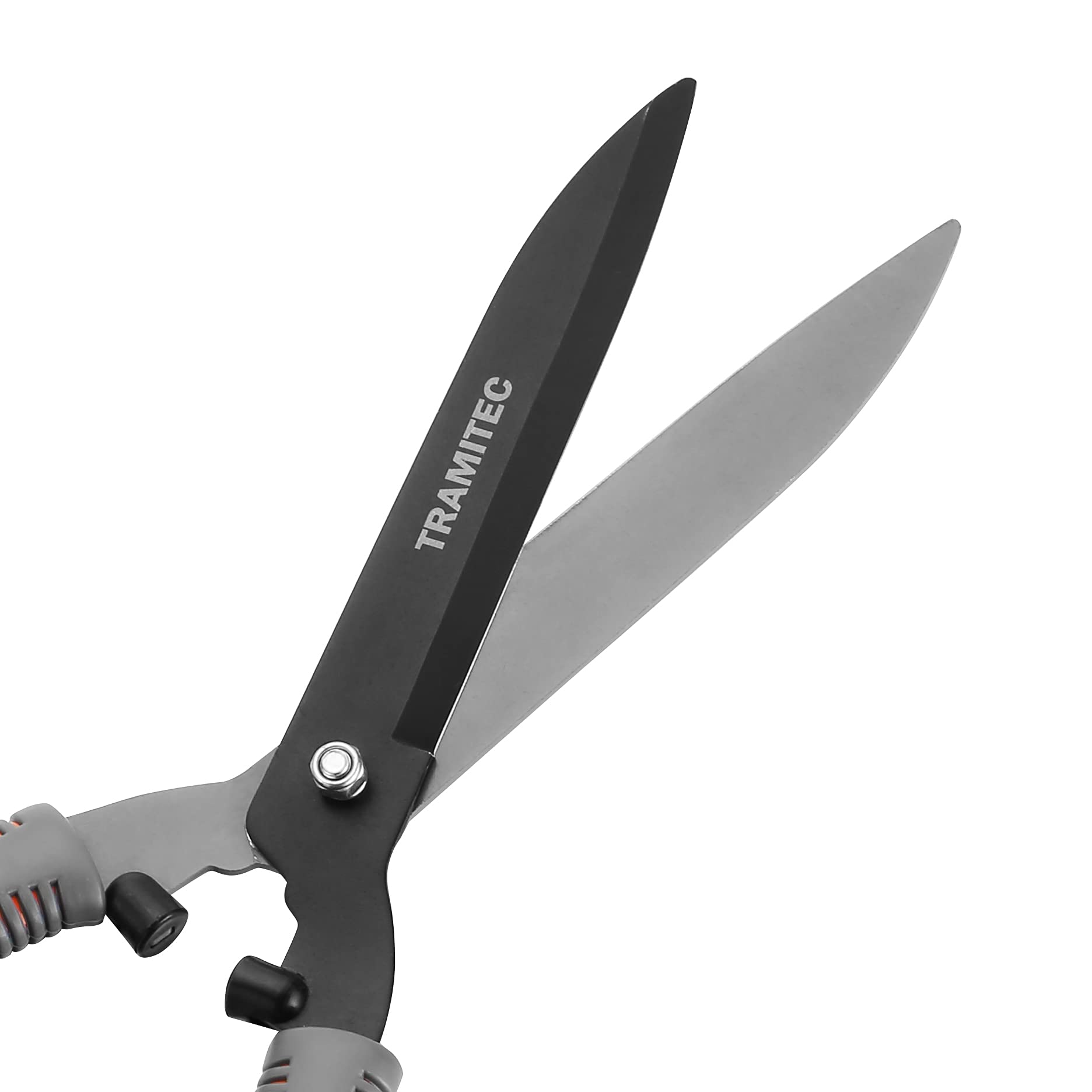 TRAMITEC hedge shears teflon-coated blades resist rust and ease maintenance.