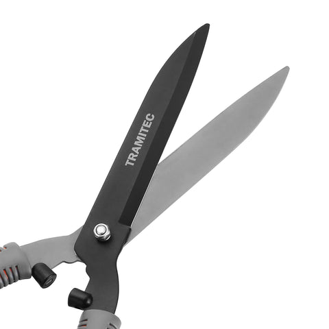 TRAMITEC hedge shears teflon-coated blades resist rust and ease maintenance.