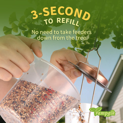 TrampgiK feeder with 1.5-inch perches suits small birds.