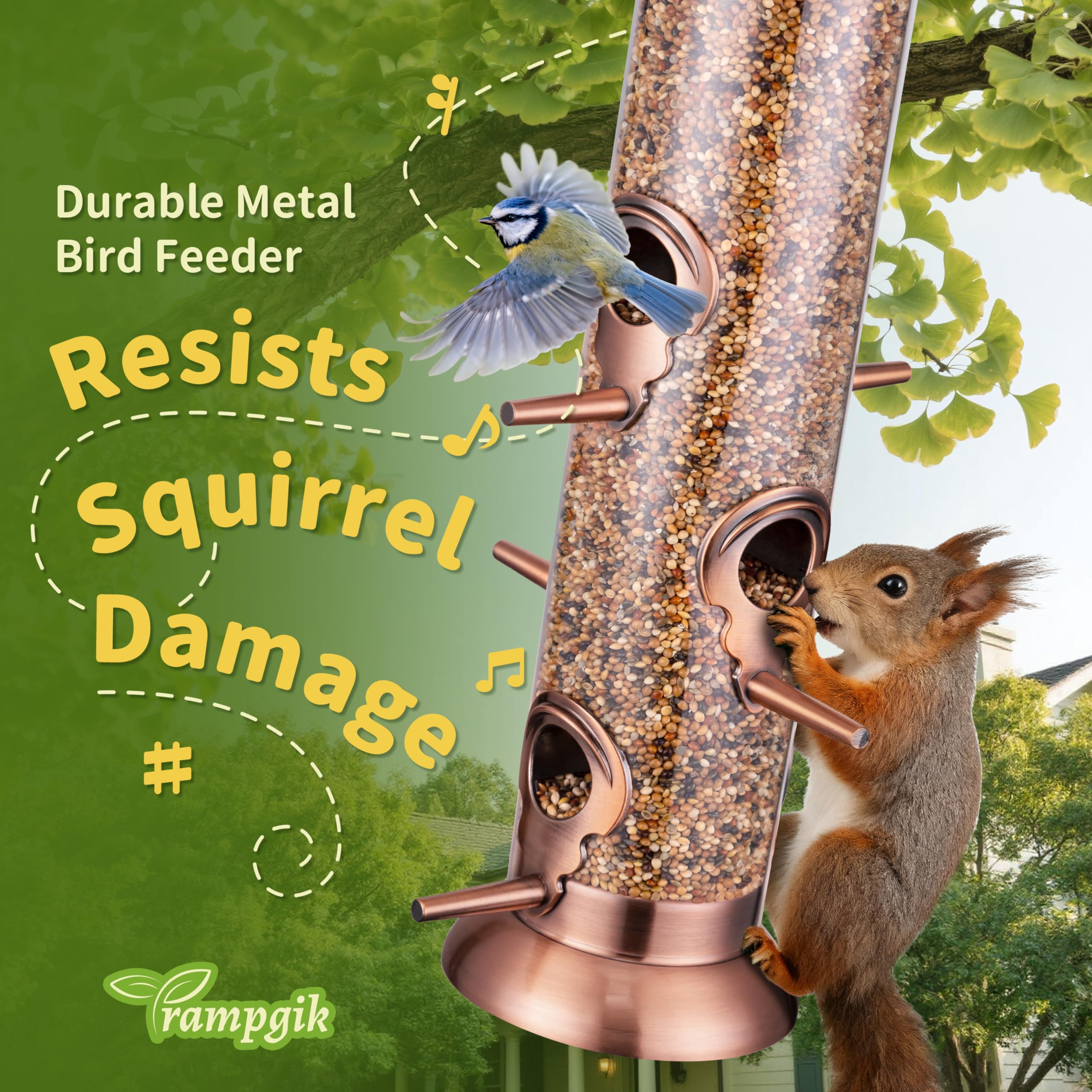 TrampgiK feeder with flip-top refill for quick, clean refills.