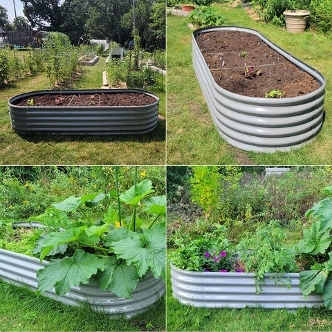 Tramull raised bed with safety-rounded edges for family gardening