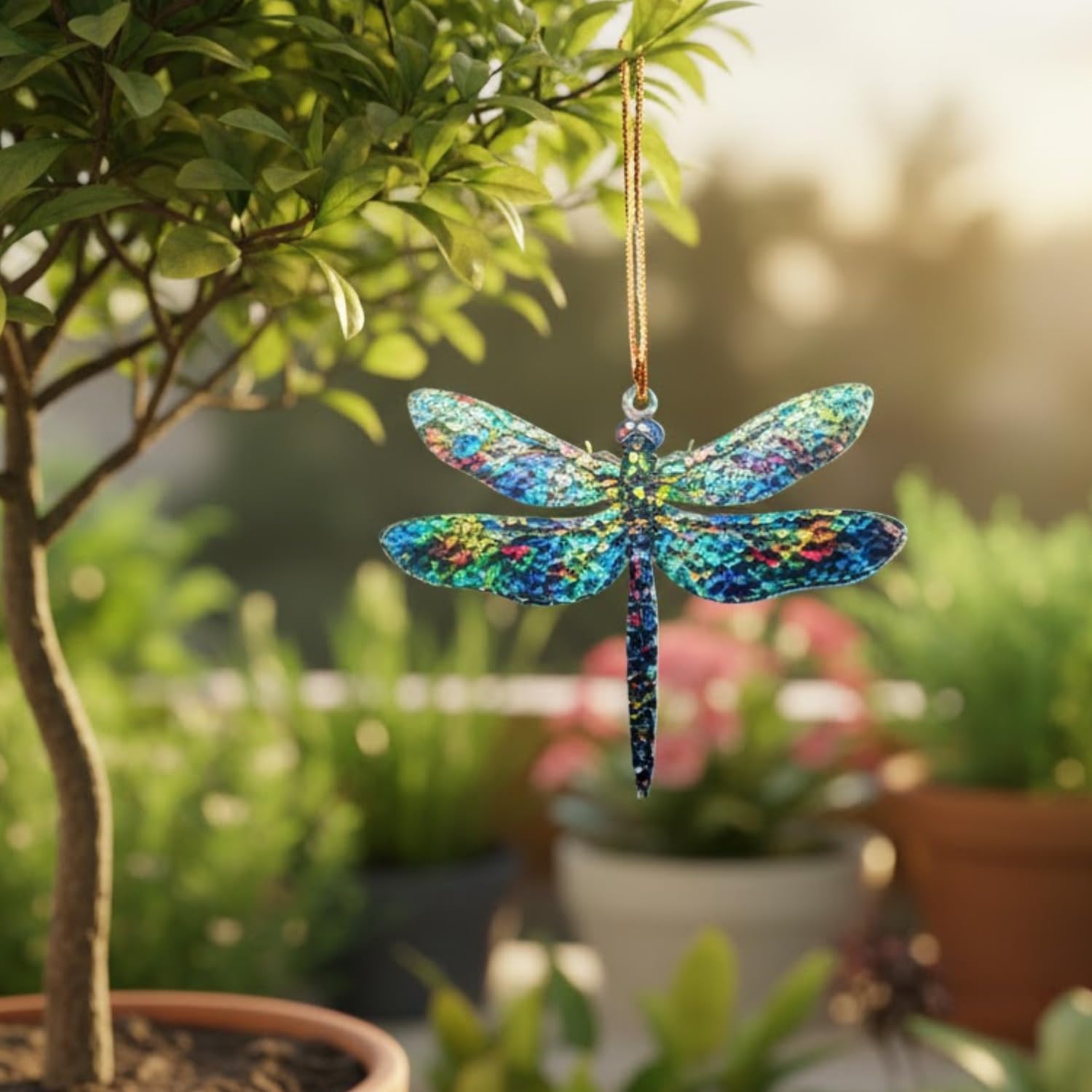 TRANGLE Dragonfly decor creates a decorative focal point in sunlit areas.