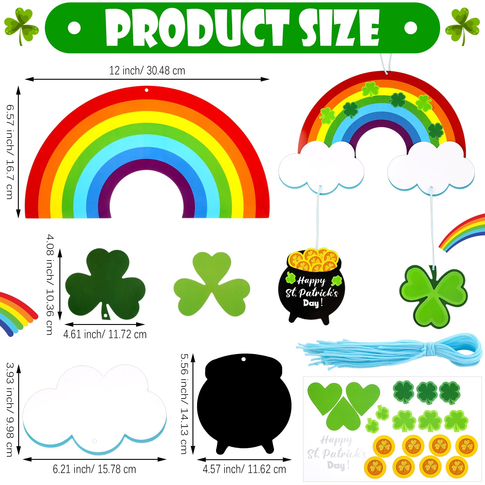 Tranqun shamrock design accents brighten walls and windows with cheerful Irish spirit.