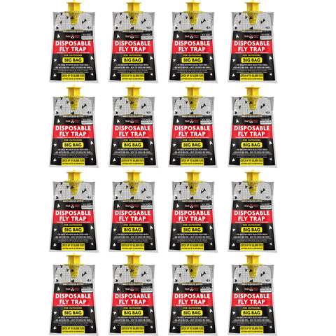 TRAP A PEST 16 Pack Big Bag Fly Trap outdoors hangs to deter flies.